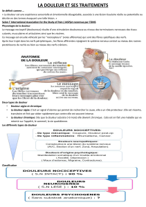 LA DOULEUR ET SES TRAITEMENTS