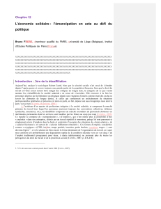 L’économie  solidaire :  l’émancipation  en  acte ... politique Chapitre 12 ,