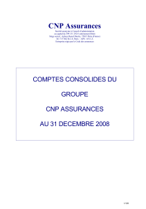 Comptes consolidés CNP Assurances (Exercice clos au 31/12/2008)