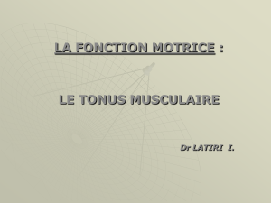 LA FONCTION MOTRICE : LE TONUS MUSCULAIRE Dr LATIRI  I.