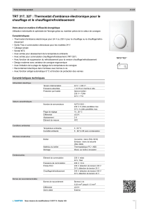 TRT 317, 327 : Thermostat d'ambiance électronique pour le Caractéristiques