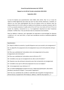 synthèse des résultats de l'enquête pour l'année 2014/2015