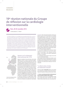 19 réunion nationale du Groupe de réflexion sur la cardiologie interventionnelle