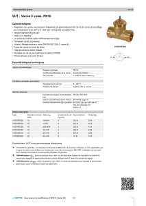 VUT : Vanne 2 voies, PN16 Caractéristiques