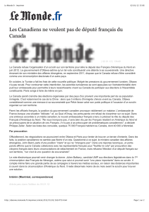 Les Canadiens ne veulent pas de député français du Canada