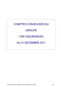 Comptes consolidés au 31 décembre 2011