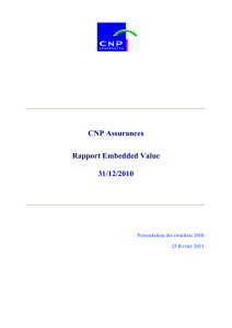 Rapport d'embedded value au 31 décembre 2010