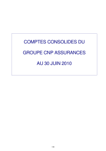 Comptes consolidés au 30 juin 2010