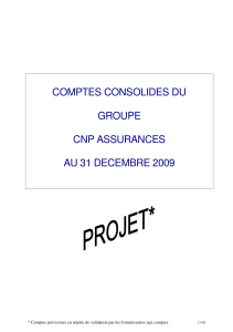 Comptes consolidés au 31 décembre 2009