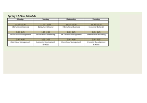 Spring'17 Class Schedule
