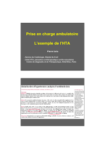 Prise en charge ambulatoire L’exemple de l’HTA Pierre Iaria