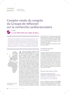 Compte-rendu du congrès du Groupe de réflexion sur la recherche cardiovasculaire CONGRÈS