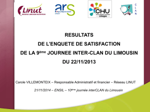 RESULTATS DE L’ENQUETE DE SATISFACTION DE LA 9 JOURNEE INTER-CLAN DU LIMOUSIN