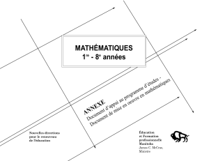 MATHÉMATIQUES 1 - 8 années