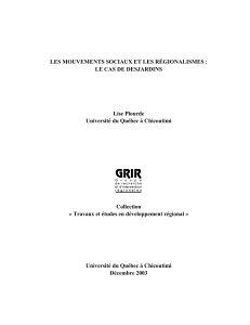 LES MOUVEMENTS SOCIAUX ET LES RÉGIONALISMES
