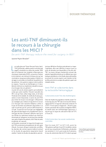 L Les anti-TNF diminuent-ils le recours à la chirurgie dans les MICI ?