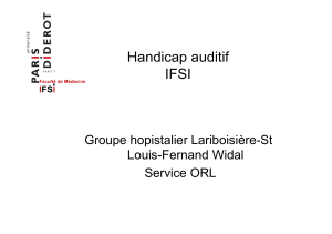 Handicap auditif IFSI Groupe hopistalier Lariboisière-St Louis-Fernand Widal