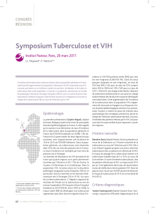 Symposium Tuberculose et VIH CONGRÈS RÉUNION Institut Pasteur, Paris, 28 mars 2011