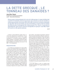LA DETTE GRECQUE : LE TONNEAU DES DANAÏDES ?