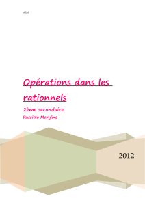 2012 Opérations dans les rationnels 2ème secondaire