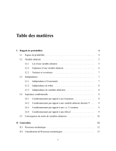 Table des matières