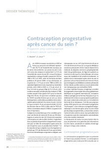 A Contraception progestative après cancer du sein ? DOSSIER THÉMATIQUE