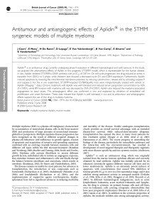Antitumour and antiangiogenic effects of Aplidin in the 5TMM s