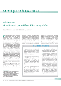 Allaitement et traitement par antithyroïdien de synthèse