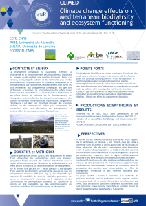 Climate change effects on Mediterranean biodiversity and ecosystem functioning CLIMED
