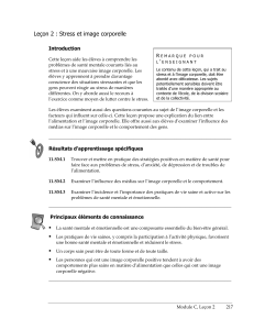 Leçon 2 : Stress et image corporelle Introduction R ’