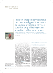 Prise en charge nutritionnelle des cancers digestifs au cours