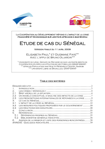 La Coopération au Développement répond à l’’’’impact de la crise