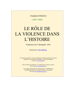 LE RÔLE DE LA VIOLENCE DANS L’HISTOIRE Friedrich ENGELS