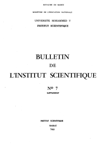 BULLETIN L'INSTITUT. SCIENTIFIQUE DE UNIVERSITE