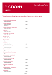 CentreCnamParis Tous les sous-domaines du domaine Commerce - Marketing Accord commercial international