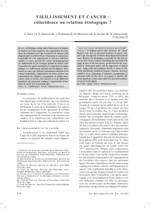 VIEILLISSEMENT ET CANCER : coïncidence ou relation étiologique ? a. d