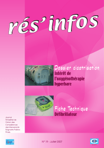 Dossier cicatrisation Fiche Technique Intérêt de l’oxygénothérapie