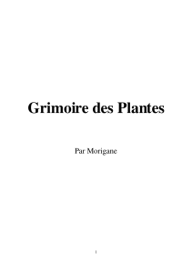 Grimoire des Plantes Par Morigane 1