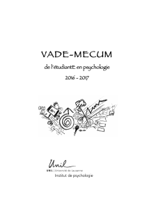 VADE-MECUM de l’étudiantE en psychologie 2016 - 2017