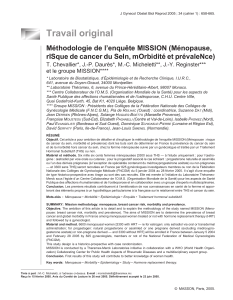 Travail original Méthodologie de l’enquête MISSION (Ménopause,