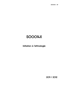 SO0014X  Initiation à l'ethnologie 2011 / 2012
