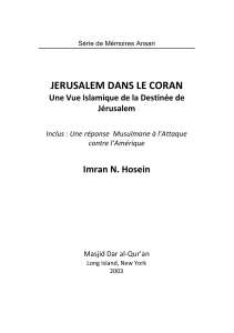 JERUSALEM DANS LE CORAN Imran N. Hosein