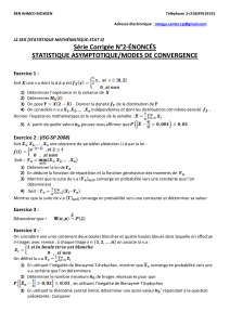 l2 seg statistique mathEmatique stat ii serie corrigee n 2 EnoncEs statistique asymptotique modes de convergence