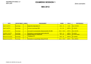 EXAMENS SESSION 1 MAI 2012 2ème semestre UNIVERSITE PARIS 13