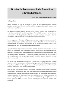 Dossier de Presse relatif à la formation « Green banking »
