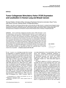 Tumor Collagenase Stimulatory Factor (TCSF) Expression