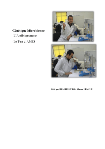 Génétique Microbienne -L’Antibiogramme -Le Test d’AMES ®