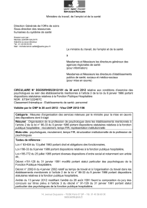 de l’emploi et de la santé Ministère du travail,
