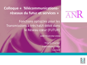Colloque «  Télécommunications- réseaux du futur et services »