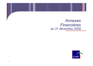 Annexes financières au 31 décembre 2008